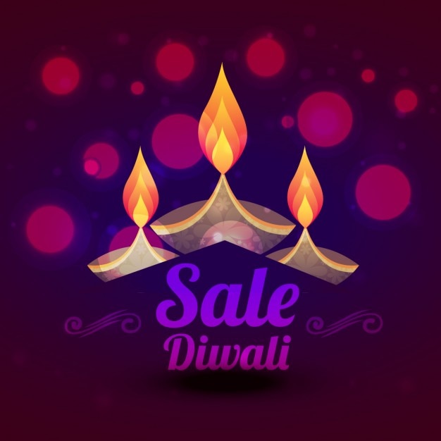 Diwali sale design with colorful diya vector\
illustration