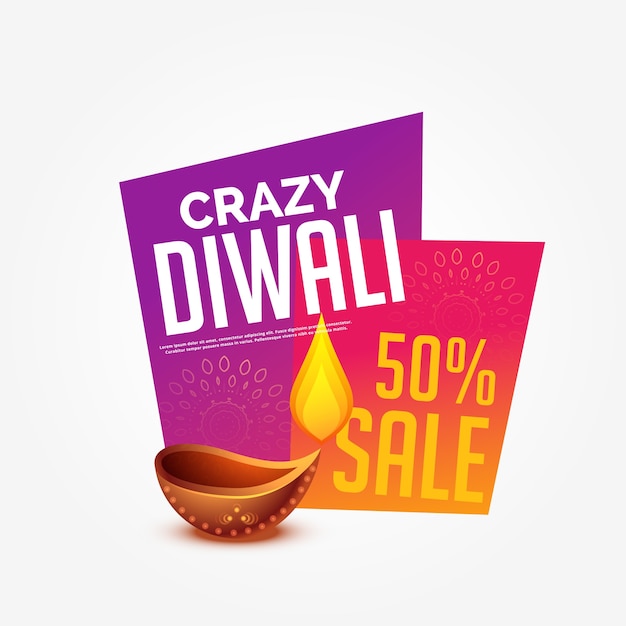Diwali sale offer discount label design with\
burning diya