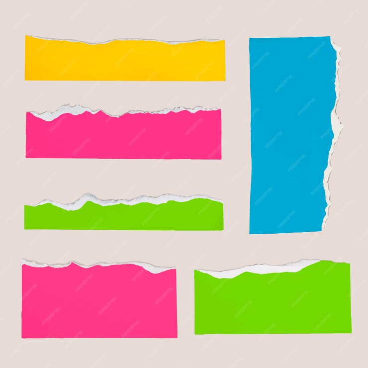 Free Vector | Diy ripped paper craft vector in colorful style set