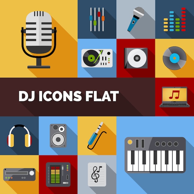 Download Free Download This Free Vector Dj Icons Flat Set Use our free logo maker to create a logo and build your brand. Put your logo on business cards, promotional products, or your website for brand visibility.