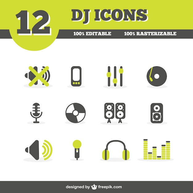 Download Free Dj Icons Set Free Vector Use our free logo maker to create a logo and build your brand. Put your logo on business cards, promotional products, or your website for brand visibility.
