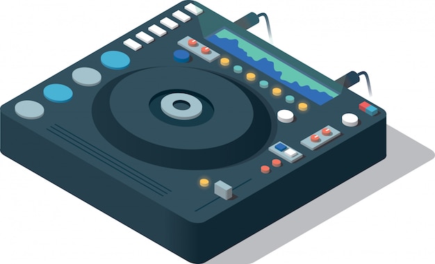 Premium Vector Dj Mixer Isometric Concept Illustration