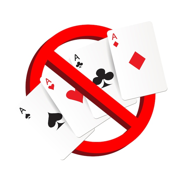 ギャンブルスーツカード禁止サインをしないでください プレミアムベクター