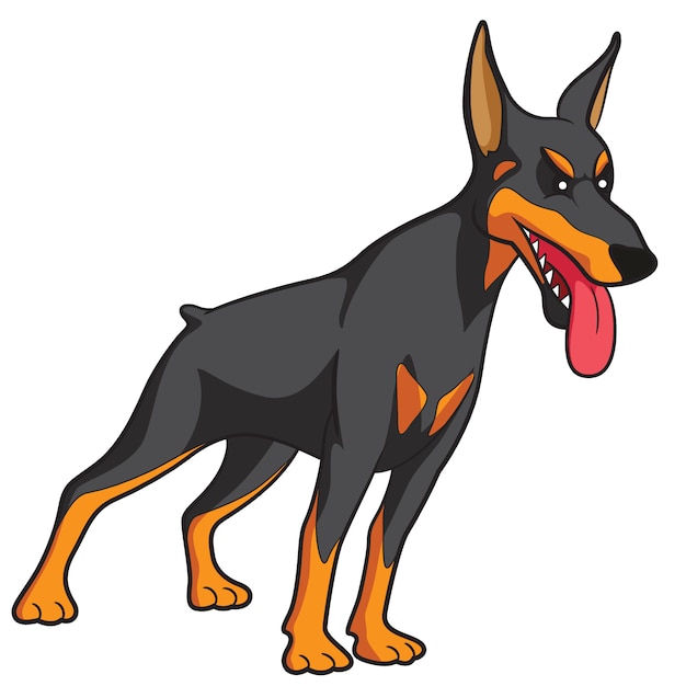 Premium Vector | Doberman cartoon