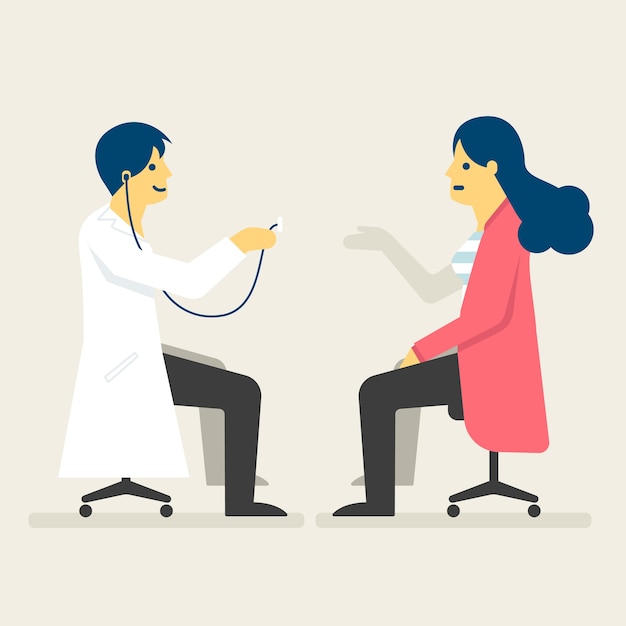 Premium Vector | Doctor checking a woman health illustration.