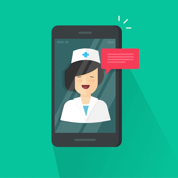 Premium Vector Doctor Online Video Chat On Cellphone Vector Illustration
