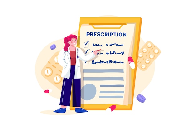 Premium Vector Doctor Prescription Illustration Concept 7263