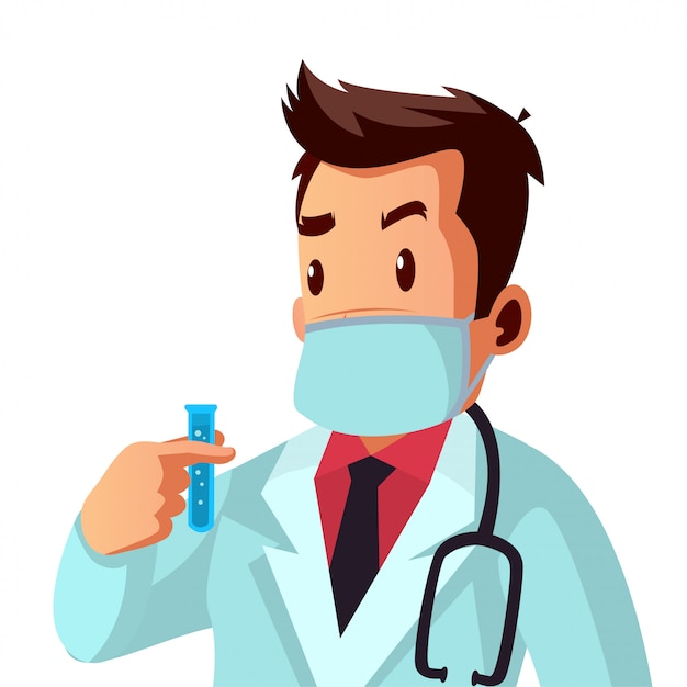 Download Doctor wear mask is analyze his patient rapid test result ...