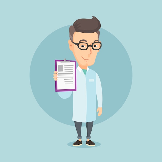 Premium Vector Doctor With Clipboard Vector Illustration