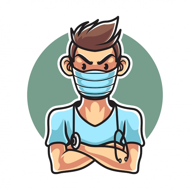 Download Doctor with medical mask | Premium Vector