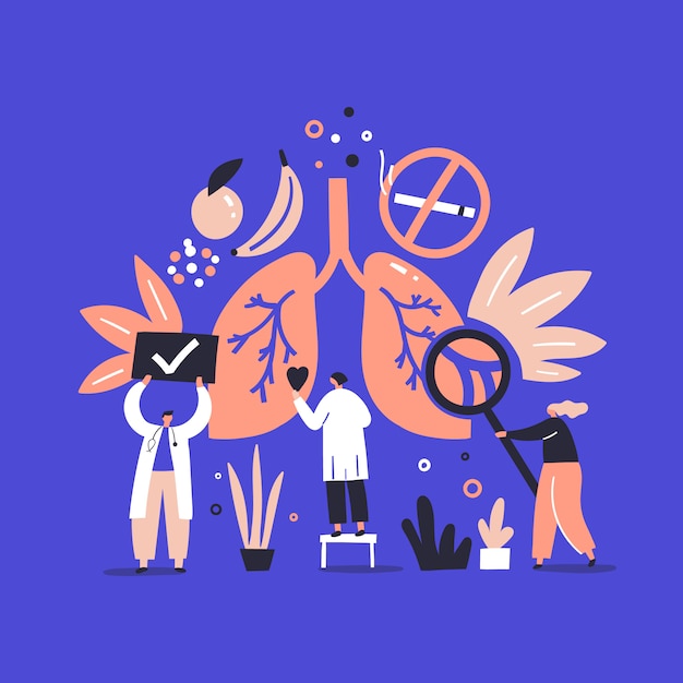 Premium Vector | Doctors with lungs