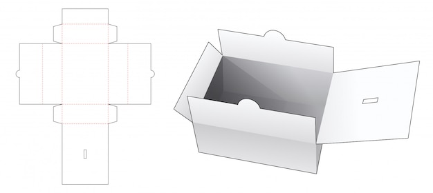 Premium Vector | Document box die cut template