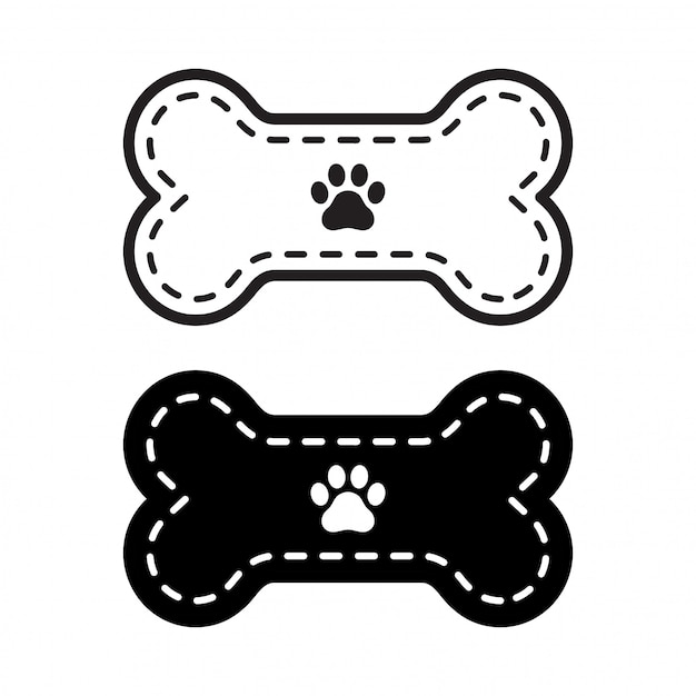 Download Premium Vector | Dog bone icon paw footprint illustration