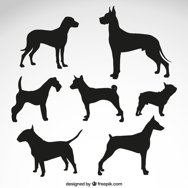 Download Dog breeds silhouettes | Free Vector