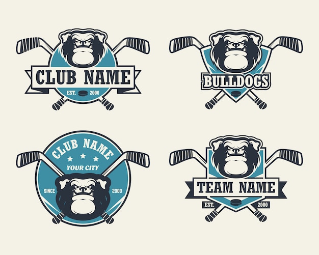 Download Free Dog Bulldog Head Sport Logo Set Of Hockey Logos Premium Vector Use our free logo maker to create a logo and build your brand. Put your logo on business cards, promotional products, or your website for brand visibility.