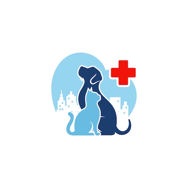 Dog cat logo template veterinary Premium Vector