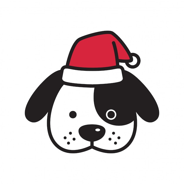 Download Dog christmas santa claus cartoon | Premium Vector