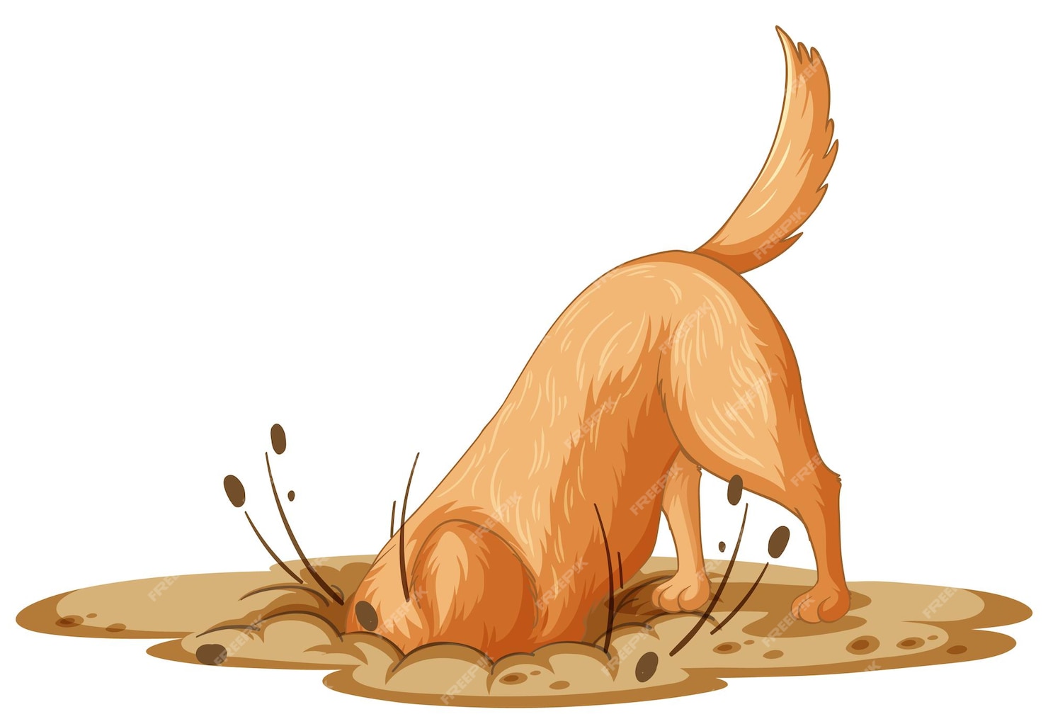 Free Vector Dog Digging Dirt On White Background free-vector-dog-digging-dirt-on-white-background