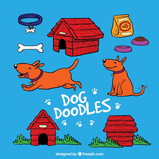 Download Dog doodles | Free Vector