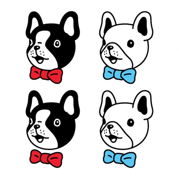 Download Dog french bulldog bow tie character cartoon illustration ...