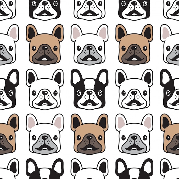 Download Free Dog French Bulldog Seamless Pattern Face Head Premium Vector Use our free logo maker to create a logo and build your brand. Put your logo on business cards, promotional products, or your website for brand visibility.
