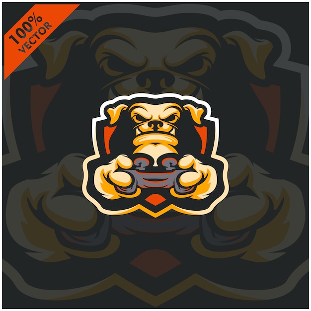 Download Free Dog Gamer Holding Game Console Joystick Mascot Logo Design For Use our free logo maker to create a logo and build your brand. Put your logo on business cards, promotional products, or your website for brand visibility.