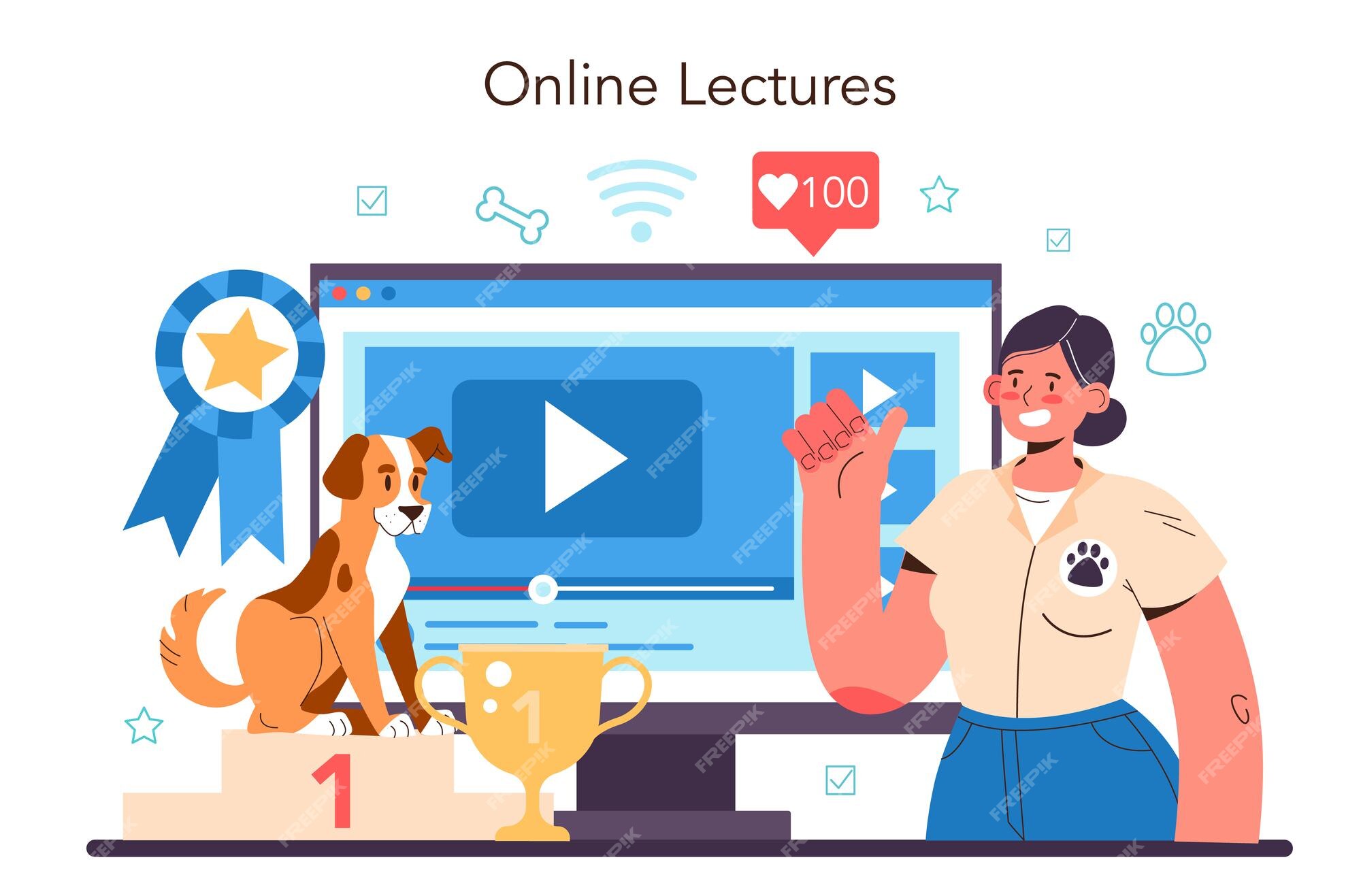 premium-vector-dog-handler-online-service-or-platform-training