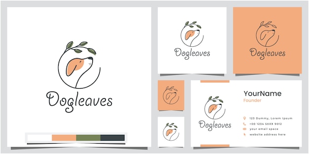 Download Free Dog Leaves Logo Design With Business Card Premium Vector Use our free logo maker to create a logo and build your brand. Put your logo on business cards, promotional products, or your website for brand visibility.