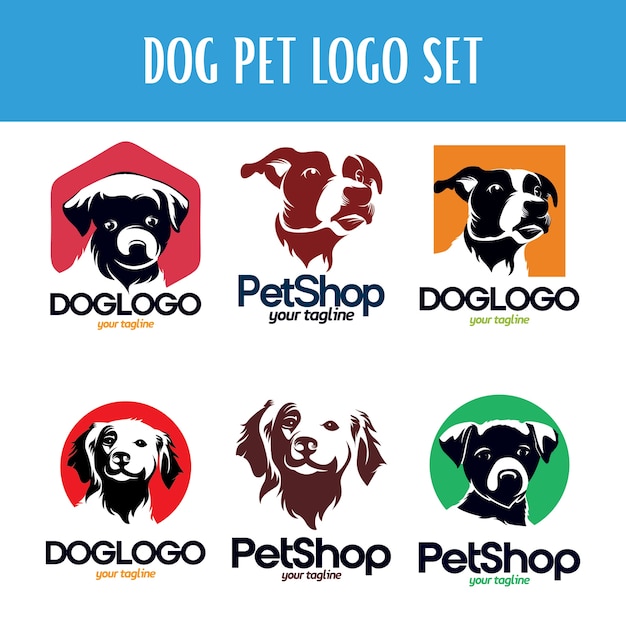 Premium Vector | Dog logo set