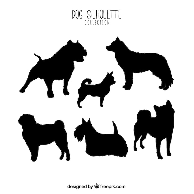 Download Free Vector Dog Silhouette Collection