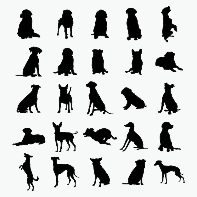 Download Dog silhouettes | Premium Vector