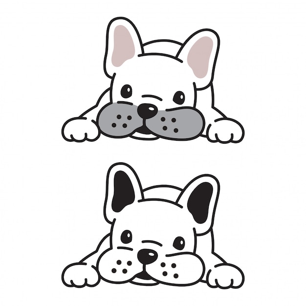 犬ベクトルフレンチブルドッグ子犬の漫画のキャラクター プレミアムベクター