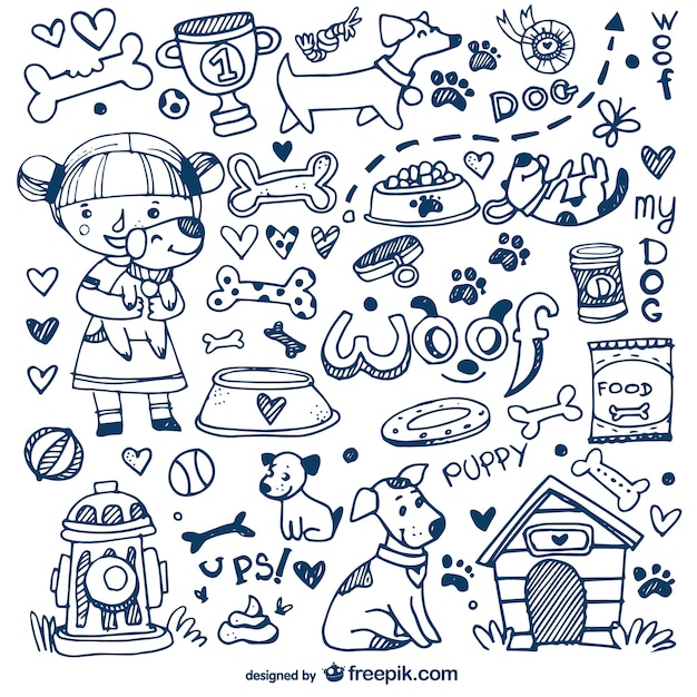 Dogs and pets doodles