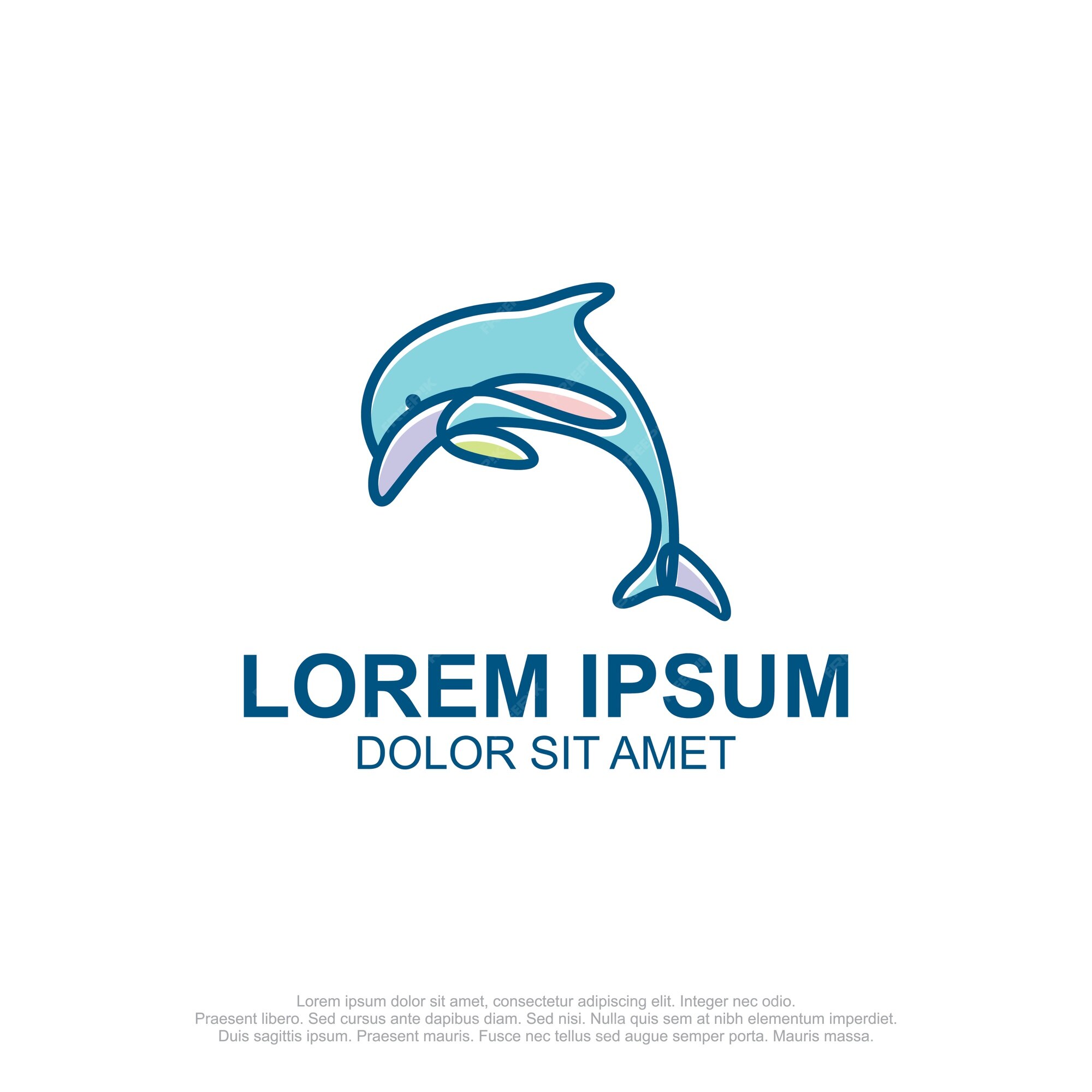 Premium Vector | Dolphin line art monoline logo design