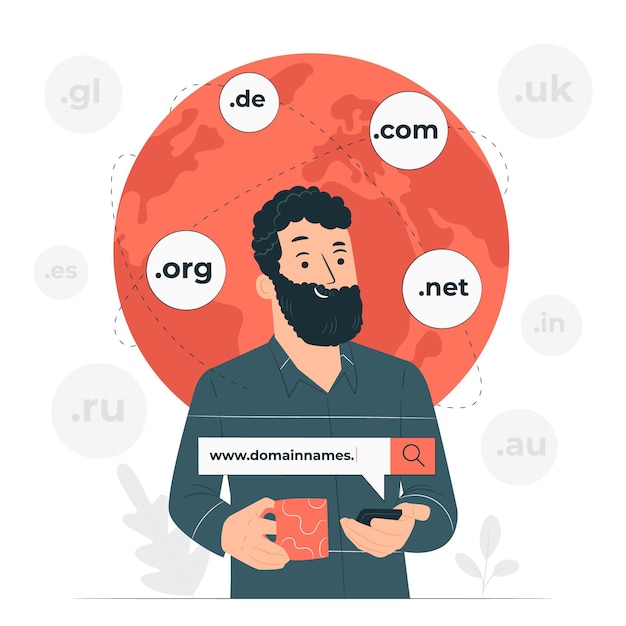 Domain names concept illustration Free Vector