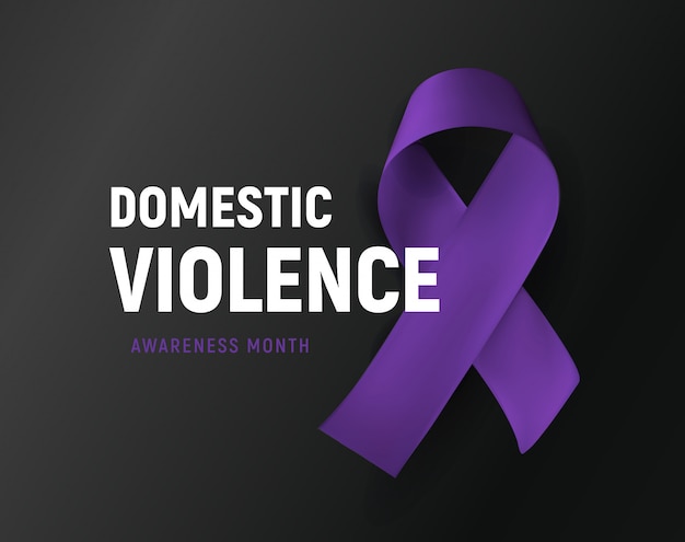 Download Domestic violence. purple ribbon against home abuse poster ...