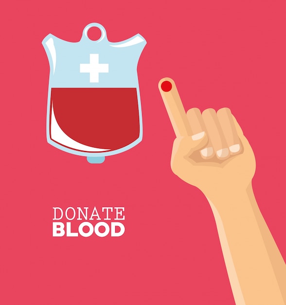 Premium Vector | Donate blood hand drop test