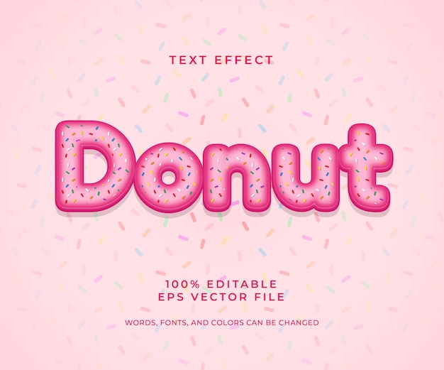 Premium Vector Donut Editable Text Effect