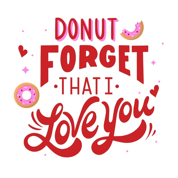 Free Vector Donut Forget That I Love You Message 8581