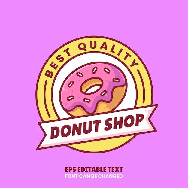 Premium Vector | Donut shop logo vector icon illustration in flat style ...