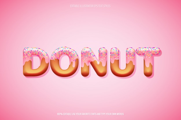 Download Donut text style with layered sprinkles decoration ...