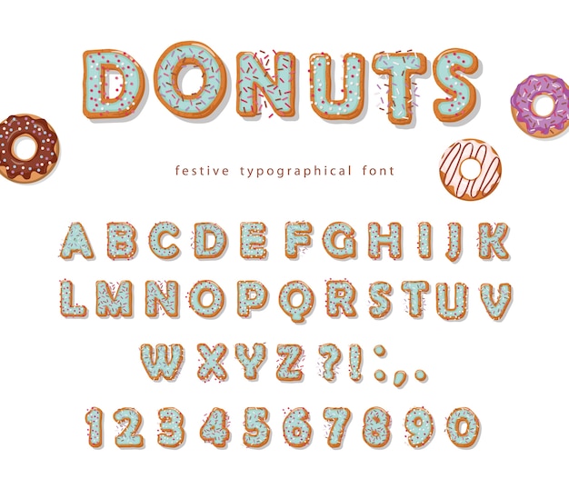 Vector Graphics Vector Free Food Font Donut Photos Hand Drawn Fonts ...