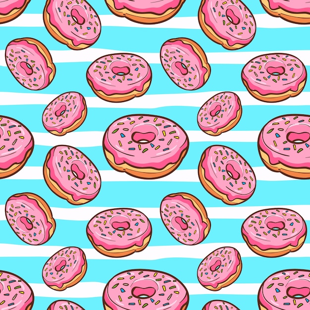 Premium Vector Donuts seamless pattern vector illustration