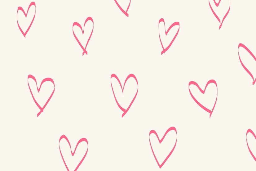 Free Vector | Doodle background, pink heart pattern design vector