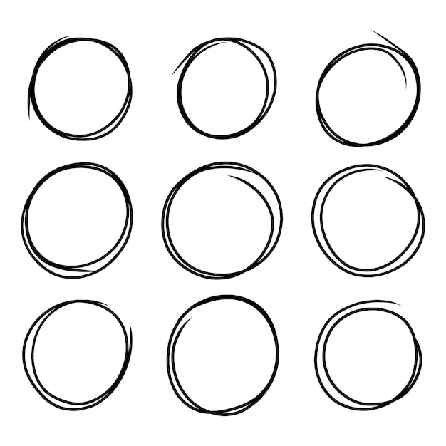 Premium Vector | Doodle circle sketch hand drawn round shape