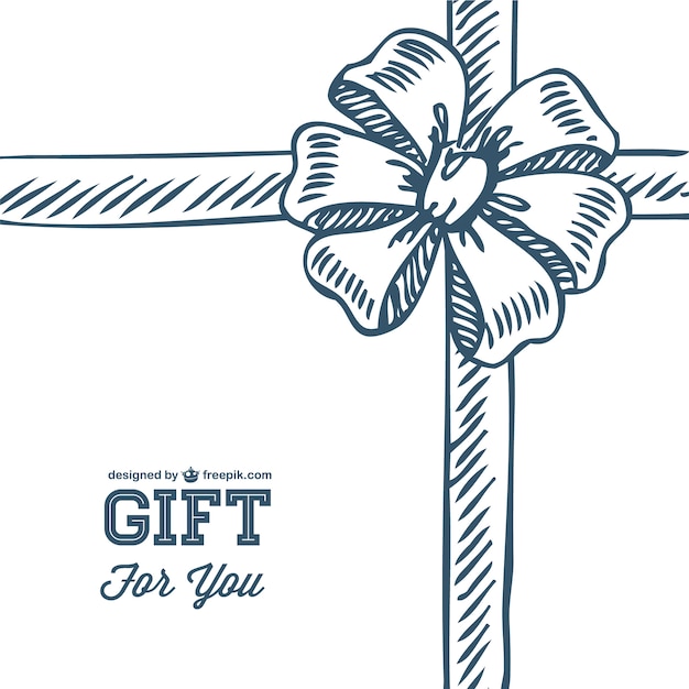 Doodle gift bow template Vector Free Download