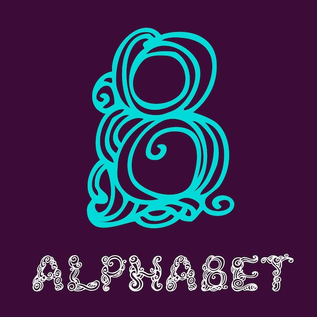 Premium Vector | Doodle Hand Drawn Sketch Alphabet. Letter B