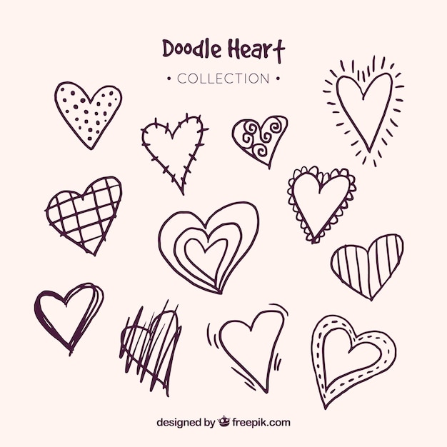 Download Doodle heart collection | Free Vector