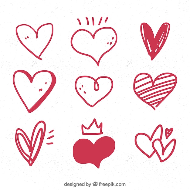 Download Doodle heart collection | Free Vector