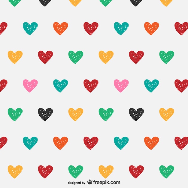 Free Vector Doodle hearts pattern
